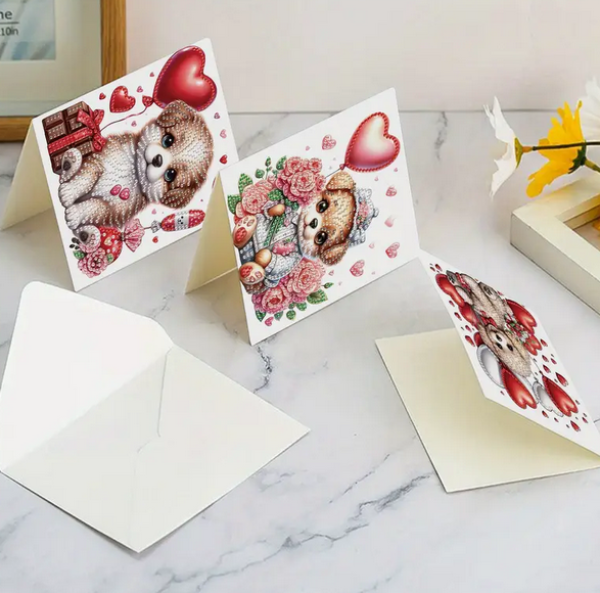 Diamond Painting Grusskarten Hunde-Motive